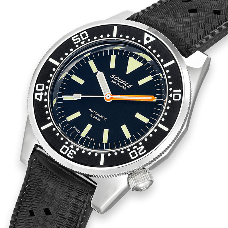 Squale 500 Meter Swiss Automatic Dive Watch with Polished Finish Case #1521-026-MIL-P