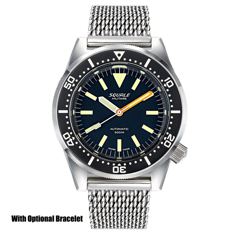 Squale 500 Meter Swiss Automatic Dive Watch with Polished Finish Case #1521-026-MIL-P