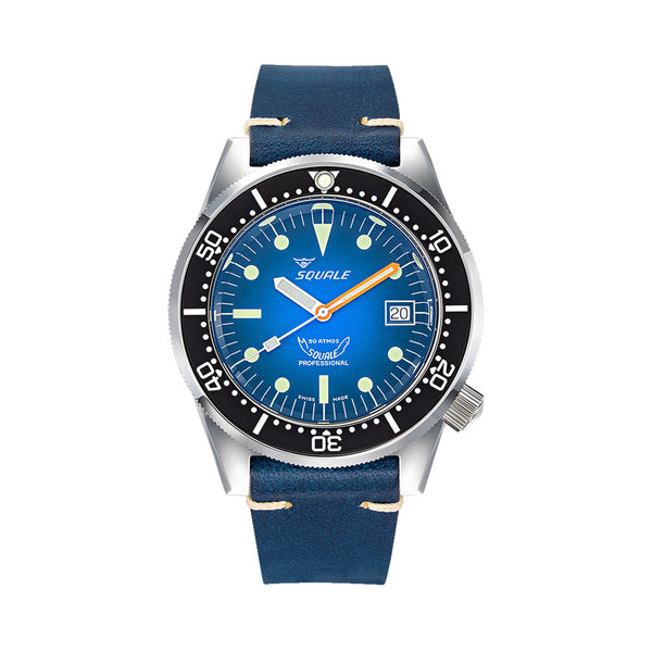 Squale 500 Meter Swiss Made Automatic Dive Watch with Ombre Blue Dial  #1521-PROFD