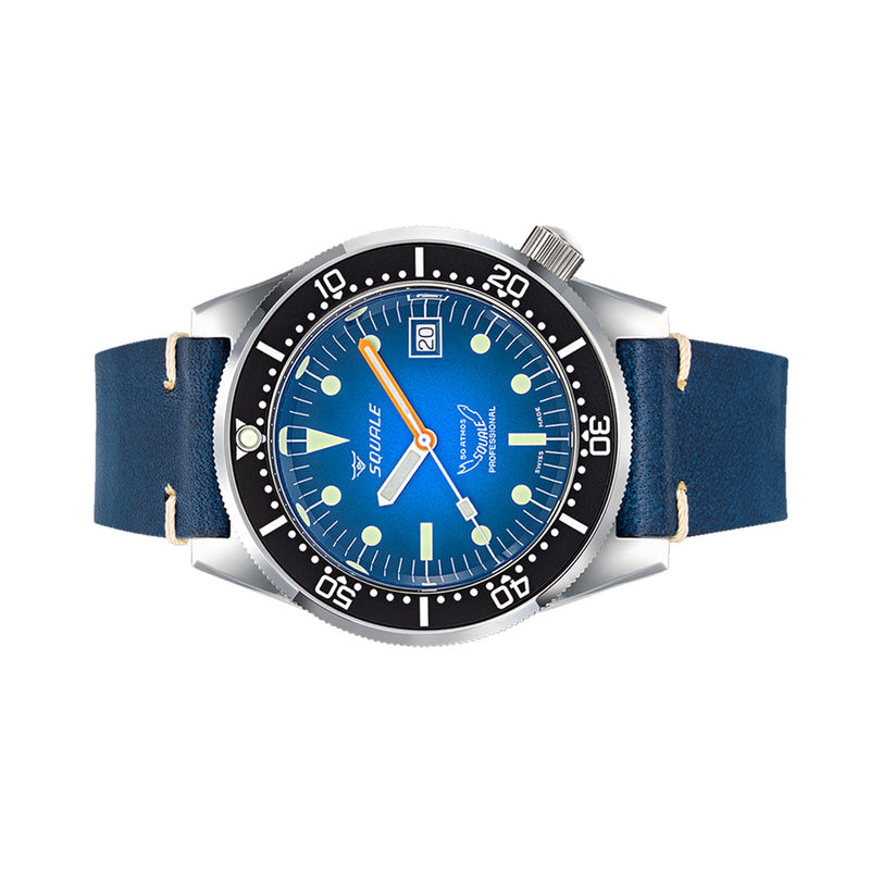 Squale 500 Meter Swiss Made Automatic Dive Watch with Ombre Blue Dial  #1521-PROFD