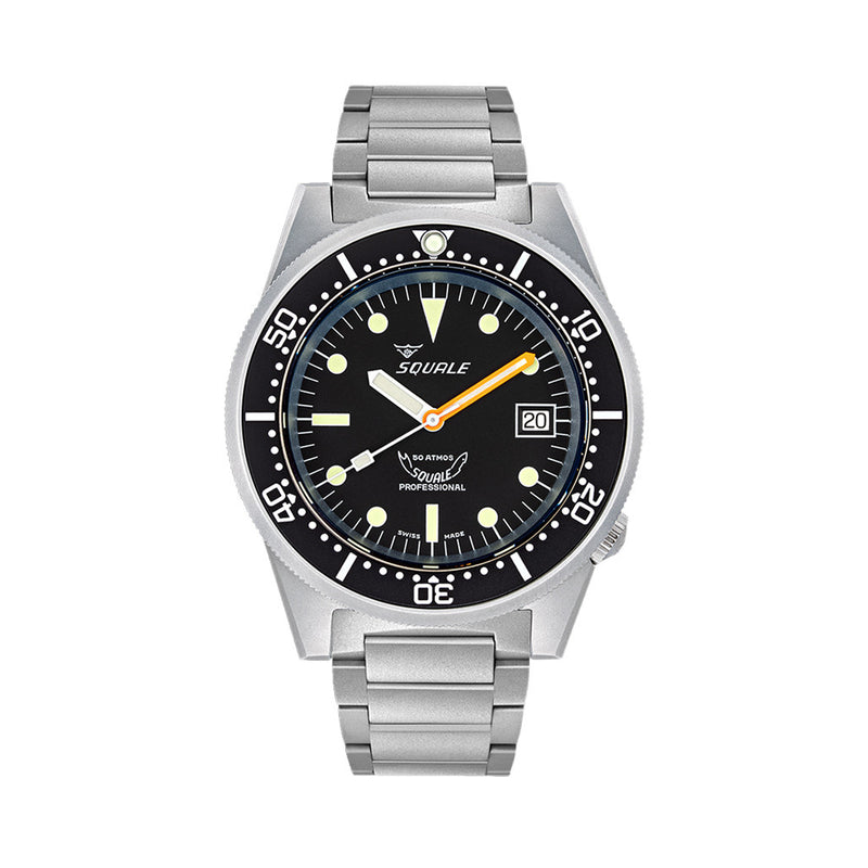 Squale 50 Atmos Swiss Automatic Blasted Dive Watch #1521BKBL.SQ20S