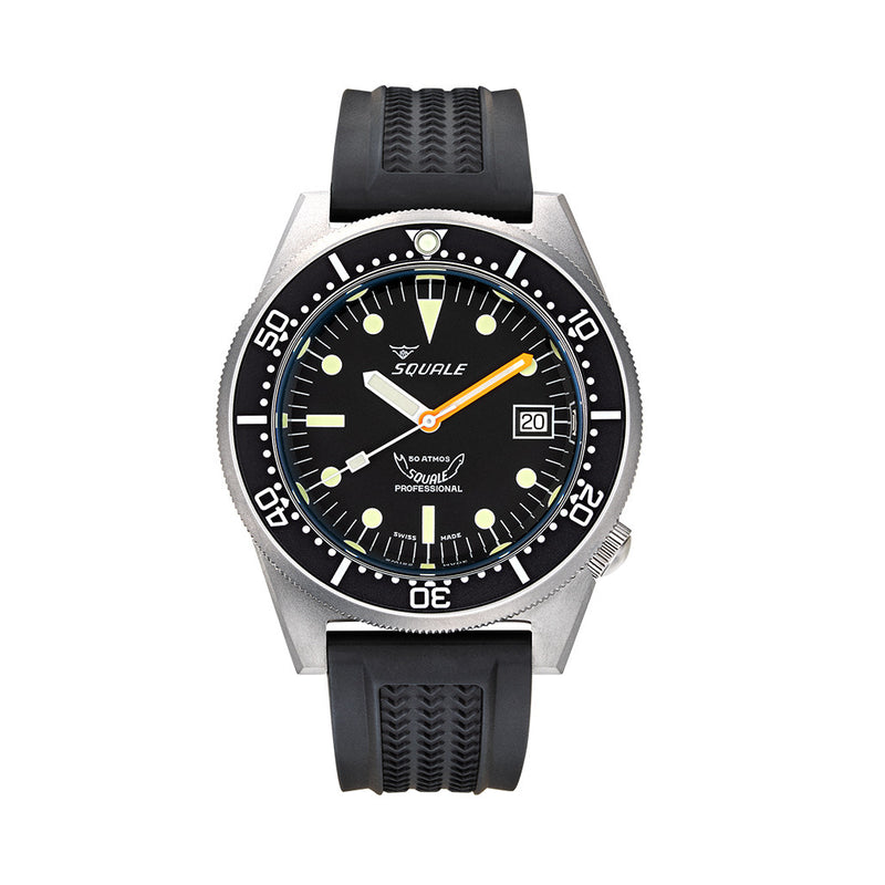 Squale 50 Atmos Swiss Dive Watch with Blasted Case and Black Dial #1521BKBL.VO