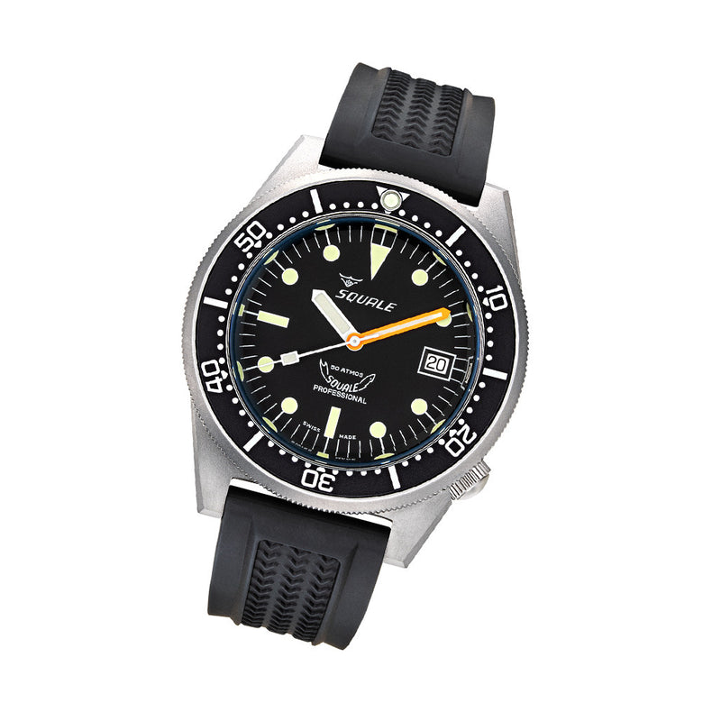 Squale 50 Atmos Swiss Dive Watch with Blasted Case and Black Dial #1521BKBL.VO