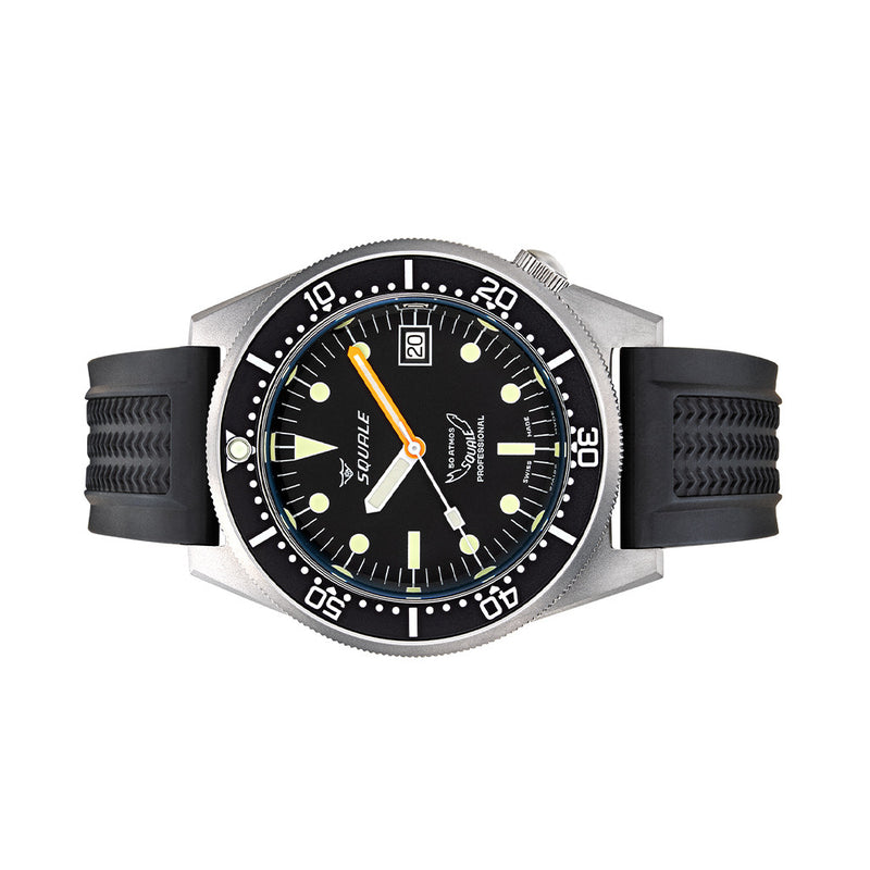 Squale 50 Atmos Swiss Dive Watch with Blasted Case and Black Dial #1521BKBL.VO