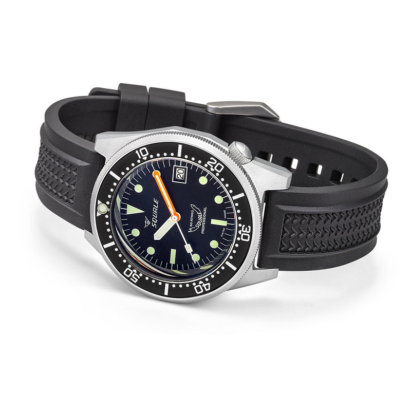 Squale 50 Atmos Swiss Dive Watch with Blasted Case and Black Dial #1521BKBL.VO