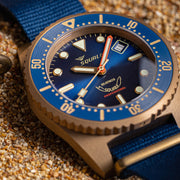 Squale 1521 Bronze Swiss Automatic Dive Watch with Sunburst Blue Dial  #1521BRONBL.BN20