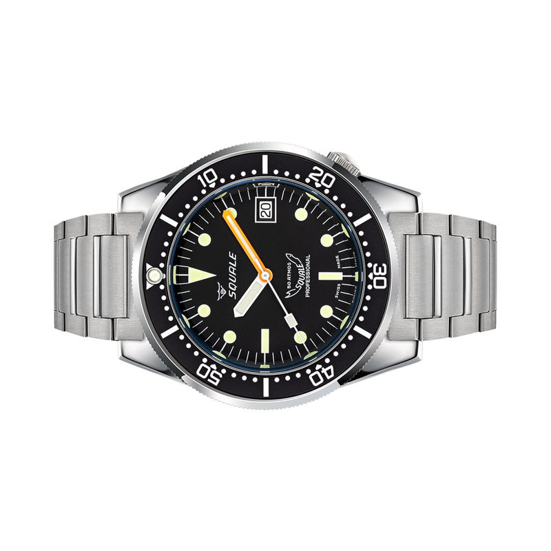 Squale 50 Atmos Swiss Automatic Polished Dive Watch with Black Dial #1521CL.SQ20B