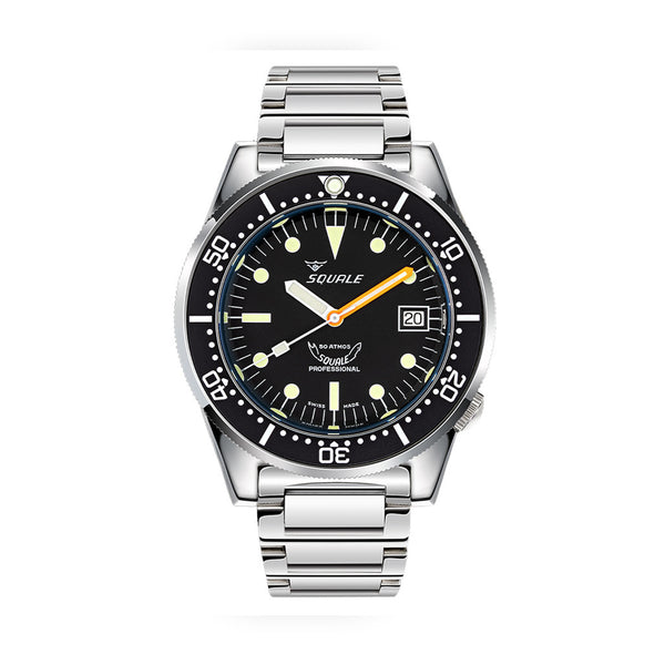 Squale 50 Atmos Swiss Automatic Polished Dive Watch with Black Dial #1521CL.SQ20L