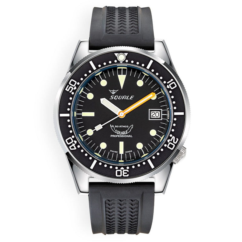Squale 50 Atmos Automatic Polished Dive watch and Black Dial #1521CL.VO