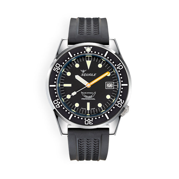 Squale 50 Atmos Automatic Polished Dive watch and Black Dial #1521CL.VO