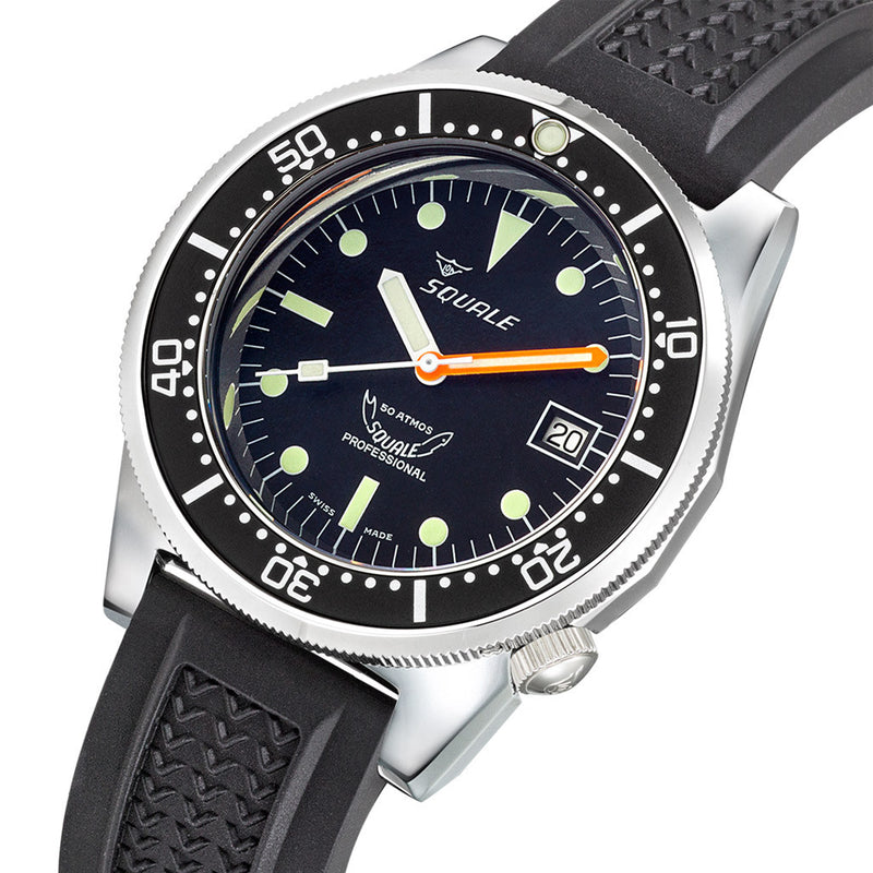Squale 50 Atmos Automatic Polished Dive watch and Black Dial #1521CL.VO