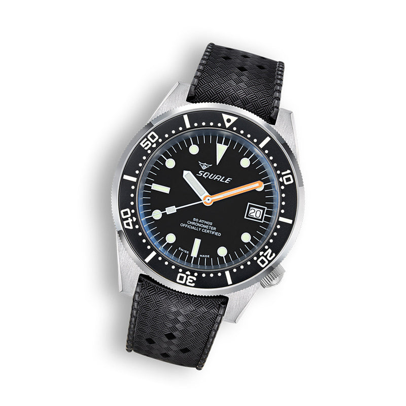Squale 1521 COSC Certified Chronometer 500 meter Dive Watch #1521COSCL.HT tilt