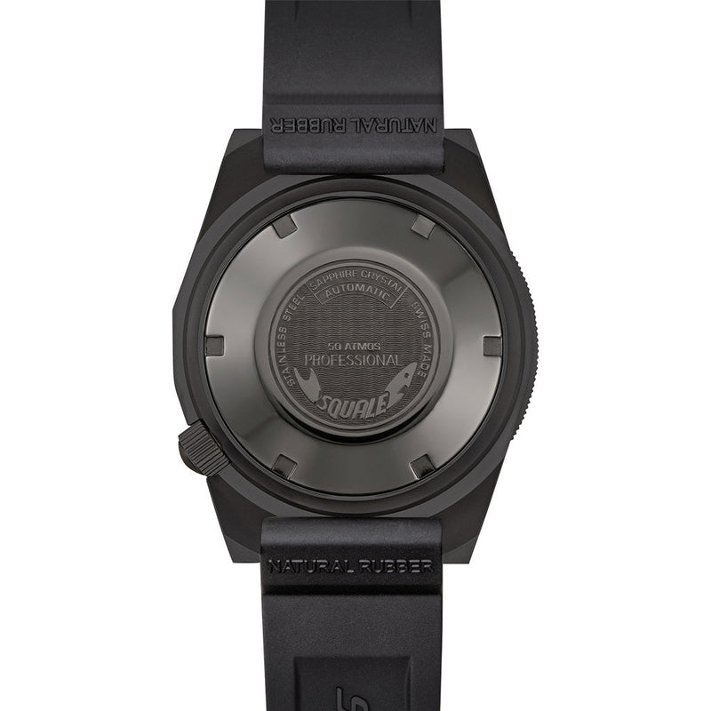Squale 50 Atmos Swiss Dive watch with DLC Black Case #1521DLCBK.VO