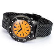 Squale 50 Atmos Dive watch with DLC Black Case and Orange Superluminova Dial #1521DLCFOR.MEPVD20