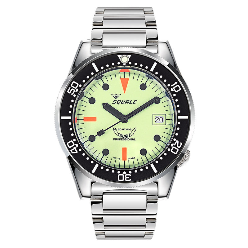 Squale 50 Atmos Swiss Made Dive Watch with Luminous Dial #1521FULL.SQ20L