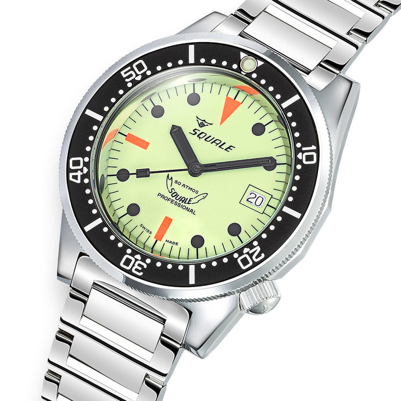 Squale 50 Atmos Swiss Made Dive Watch with Luminous Dial #1521FULL.SQ20L