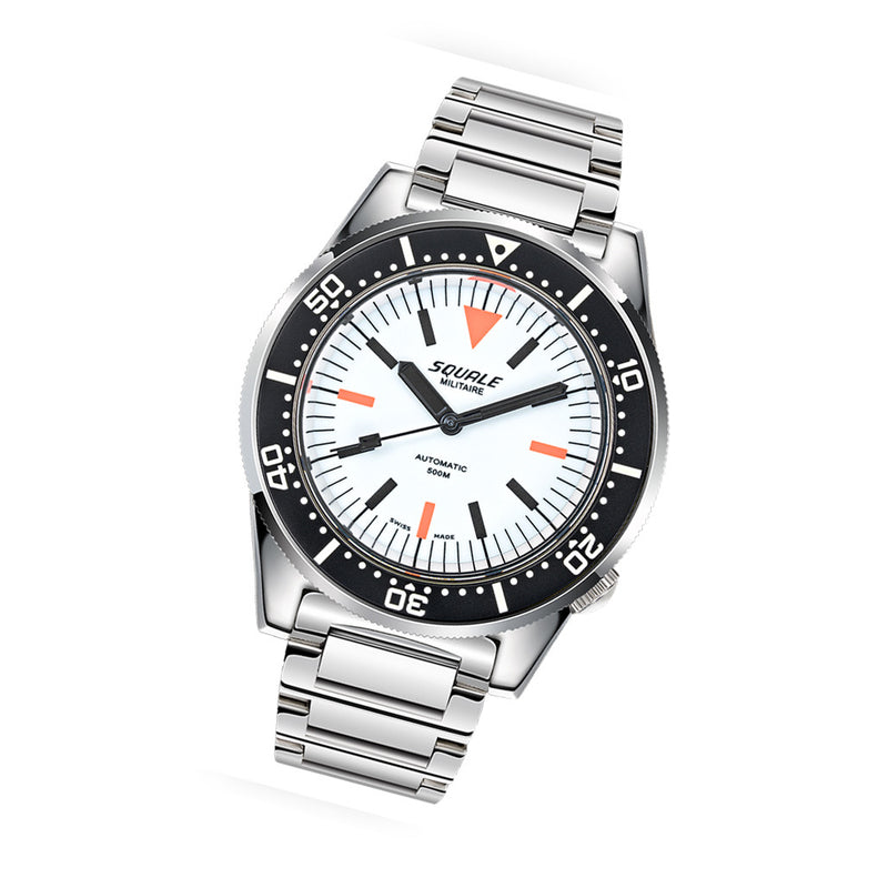 Squale Militaire 50 Atmos Swiss Dive Watch with Full Lume Dial #1521FUMIWT.SQ20L
