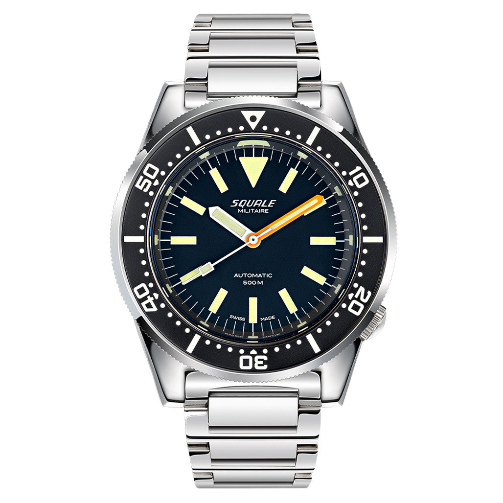 Squale Militaire 50 Atmos Swiss Dive Watch with Polished Case