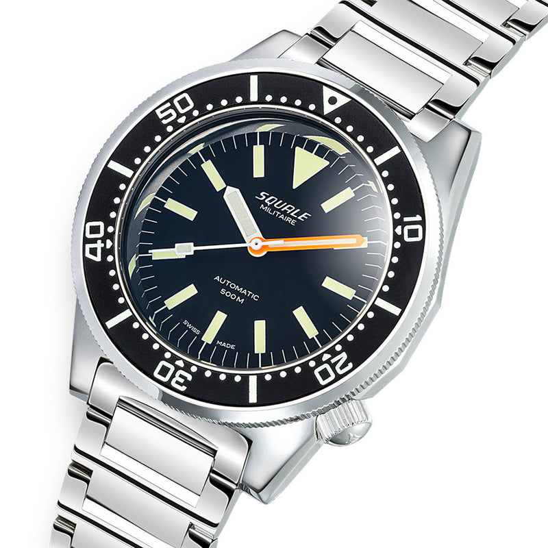 Squale Militaire 50 Atmos Swiss Dive Watch with Polished Case #1521MIL.SQ20L