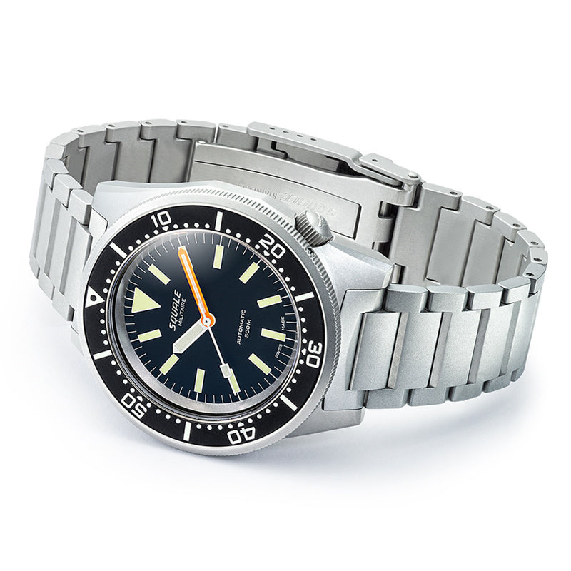 Squale Militaire 50 Atmos Swiss Dive Watch with Blasted Case #1521MILBL.SQ20S
