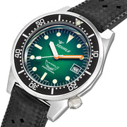 Squale 500 Meter Swiss Made Automatic Dive Watch with Ombre Green Dial and Rubber Strap #1521PROFGR.HT tilt zoom