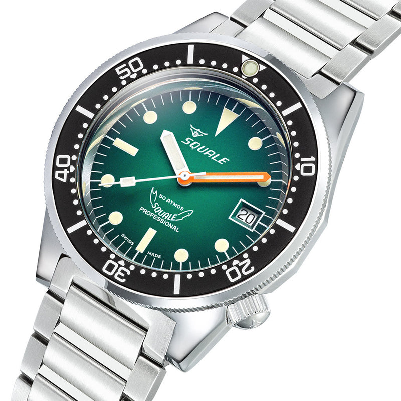 Squale 50 Atmos Profondo Automatic Dive Watch with Ombre Green Dial #1521PROFGR.SQ20B
