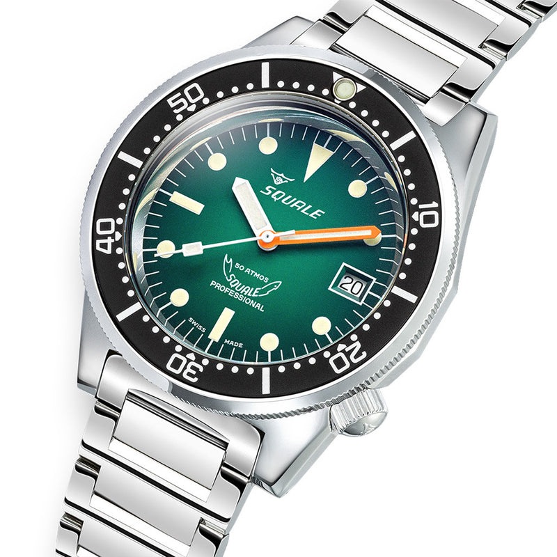 Squale 50 Atmos Profondo Automatic Dive Watch with Ombre Green Dial #1521PROFGR.SQ20L