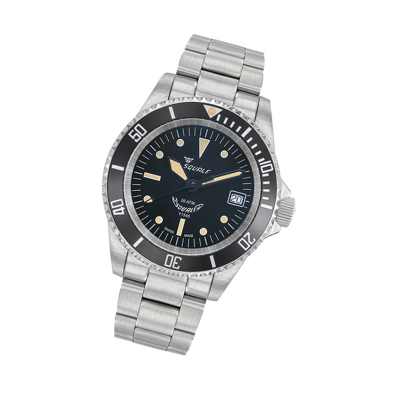 Squale 200 meter Swiss Automatic Dive watch with Ceramic Bezel, Domed AR Sapphire Crystal #1545-ORIG