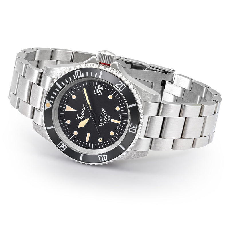 Squale 200 meter Swiss Automatic Dive watch with Ceramic Bezel, Domed AR Sapphire Crystal #1545-ORIG
