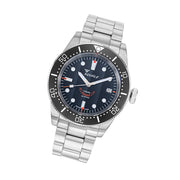 Squale 1545 Black Dial Dive Watch with Orange Accents and Stainless Steel Bracelet #1545BKBK.AC tilt