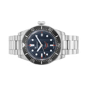 Squale 1545 Black Dial Dive Watch with Orange Accents and Stainless Steel Bracelet #1545BKBK.AC tilt