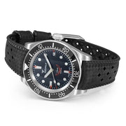 Squale 1545 Black Dial Dive Watch with Orange Accents and Rubber Strap #1545BKBK.HT side