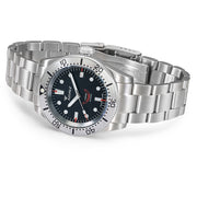 Squale 1545 Black Dial Dive Watch with Orange Accents and Steel Bezel #1545SSBK.AC