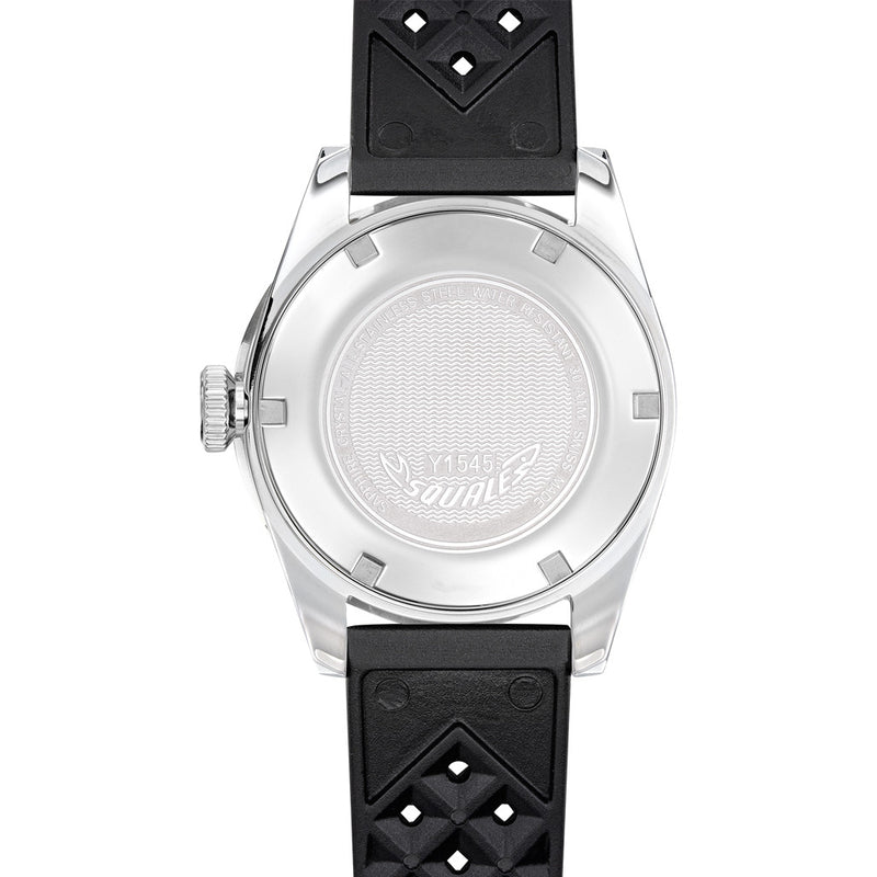 Squale 1545 Black Dial Dive Watch with Orange Accents and Steel Bezel #1545SSBK.HT