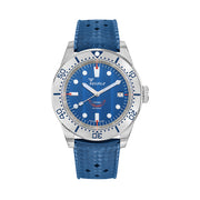 Squale 1545 Blue Dial Dive Watch with Steel Bezel on Rubber Strap #1545SSBLC.HTB