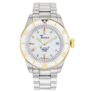Squale 1545 White Dial Dive Watch with Gold Accents and Stainless Steel Bracelet #1545WTWT.AC zoom