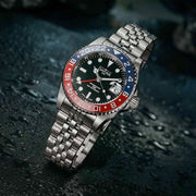 Davosa Swiss Made Ternos Ceramic GMT Automatic with Pepsi Bezel and Pentalink Bracelet #16159006 Lifestyle