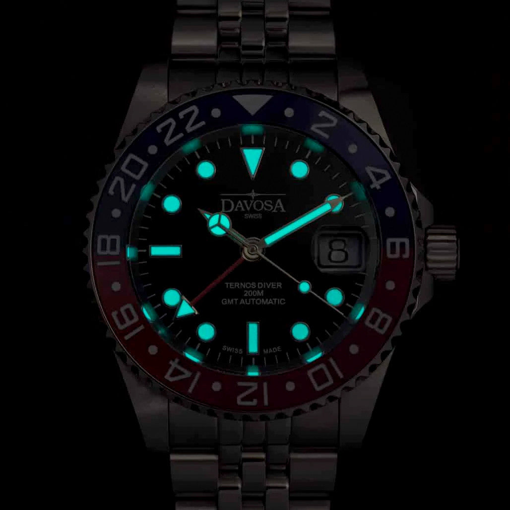 Davosa 40mm Swiss Made Ternos Ceramic GMT Automatic with Pepsi