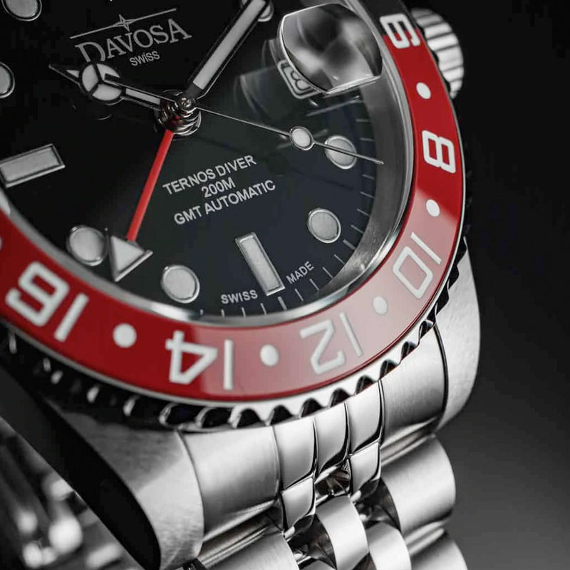 Davosa Swiss Made Ternos Ceramic GMT Automatic with Coke Bezel and Pentalink Bracelet #16159009 Lifestyle