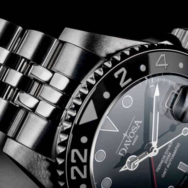 Davosa Swiss Made Ternos Ceramic GMT Automatic with Coke Bezel and Pentalink Bracelet #16159009 Lifestyle