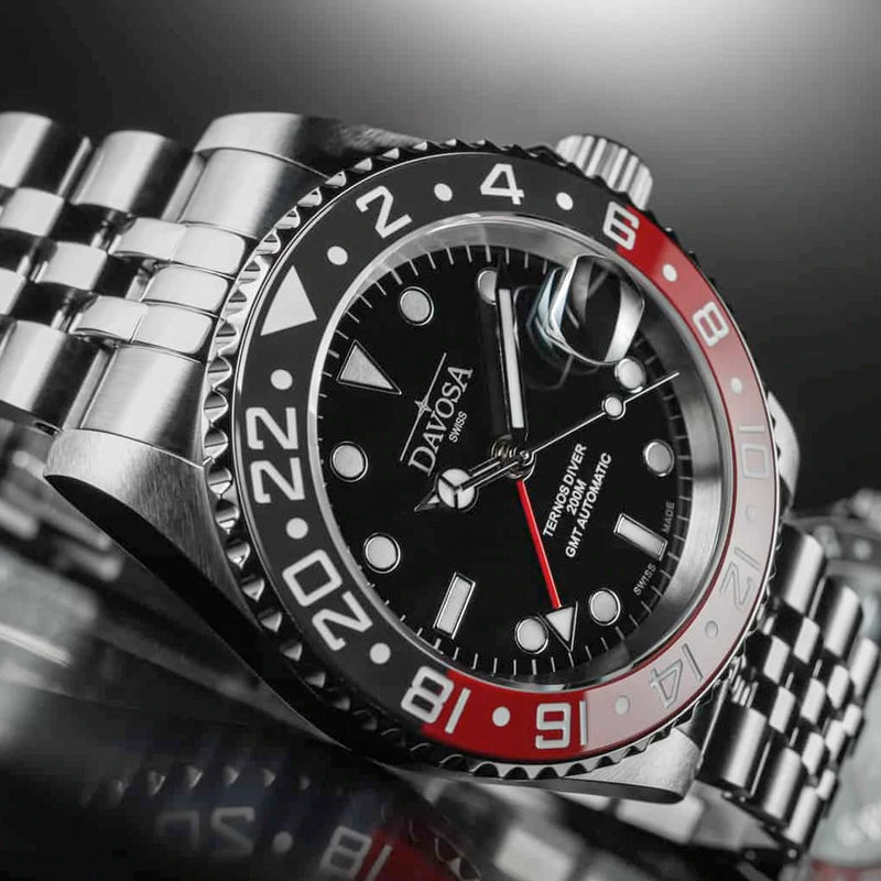 Davosa Swiss Made Ternos Ceramic GMT Automatic with Coke Bezel and Pentalink Bracelet #16159009 Lifestyle