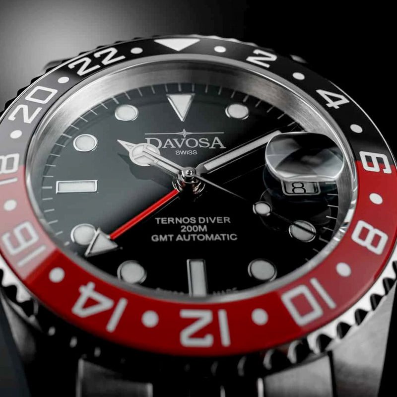 Davosa Swiss Made Ternos Ceramic GMT Automatic with Coke Bezel and Pentalink Bracelet #16159009 Lifestyle