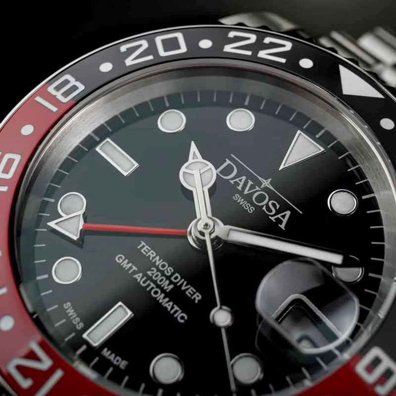 Davosa Swiss Made Ternos Ceramic GMT Automatic with Coke Bezel and Pentalink Bracelet #16159009 Lifestyle