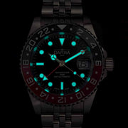 Davosa Swiss Made Ternos Ceramic GMT Automatic with Coke Bezel and Pentalink Bracelet #16159009 Lume
