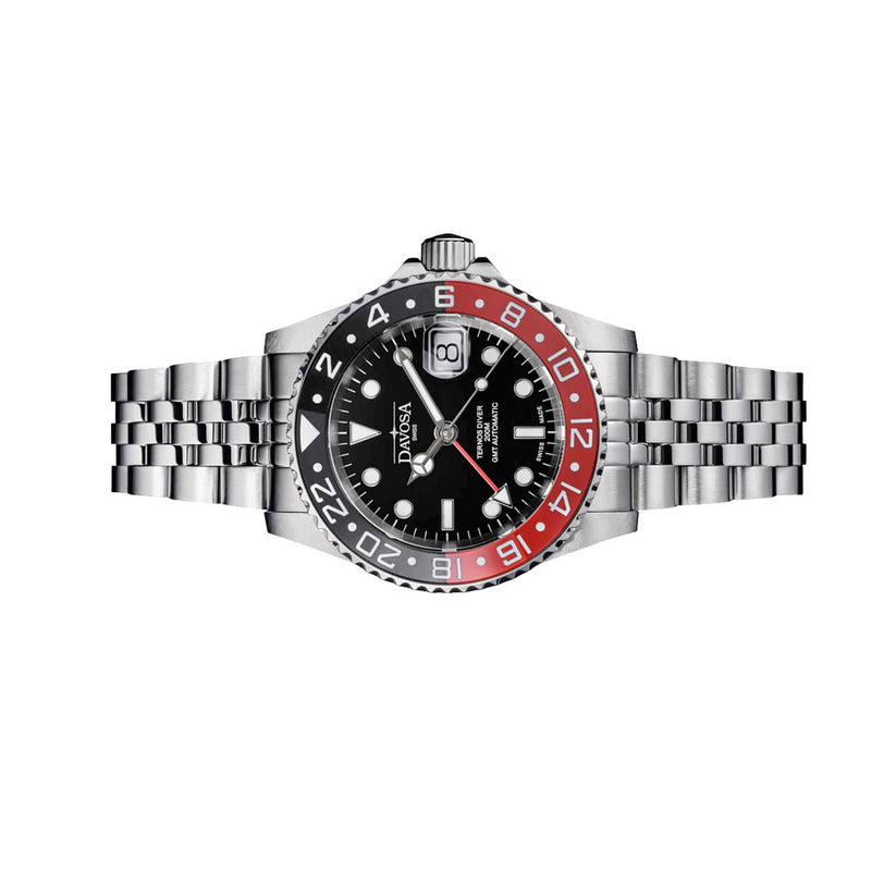 Davosa Swiss Made Ternos Ceramic GMT Automatic with Coke Bezel and Pentalink Bracelet #16159009 Side
