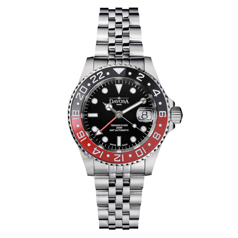 Davosa Swiss Made Ternos Ceramic GMT Automatic with Coke Bezel and Pentalink Bracelet #16159009 Zoom