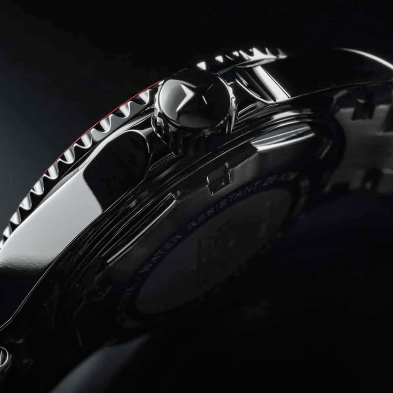 Davosa Swiss Made Ternos Ceramic GMT Automatic with Pepsi Bezel and Trialink Bracelet #16159060 Crown