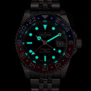 Davosa Swiss Made Ternos Ceramic GMT Automatic with Pepsi Bezel and Trialink Bracelet #16159060 Lume