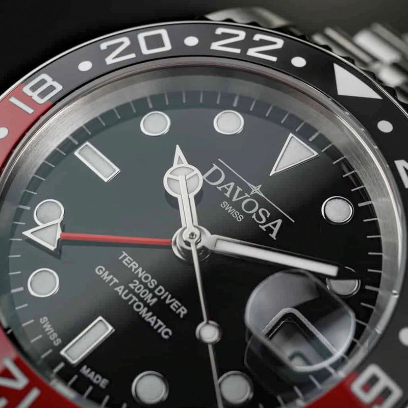 Davosa Swiss Made Ternos Ceramic GMT Automatic with Coke Bezel and Trialink Bracelet #16159090 Lifestyle
