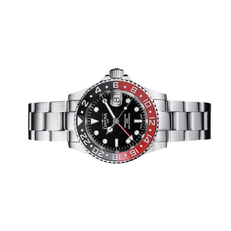 Davosa Swiss Made Ternos Ceramic GMT Automatic with Coke Bezel and Trialink Bracelet #16159090 Side